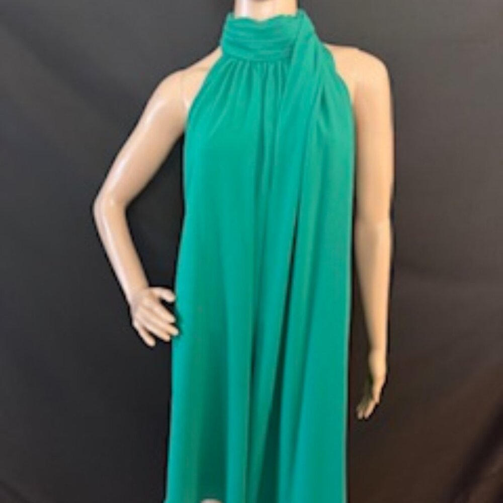 Bagley Bella Cara, Kelly Green Halter Scarf Dress Size XL